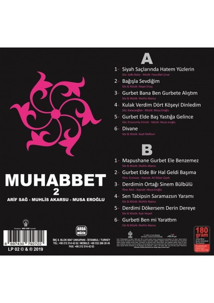 Musa Eroğlu & Arif Sağ & Muhlis Akarsu - Muhabbet 2 - Plak