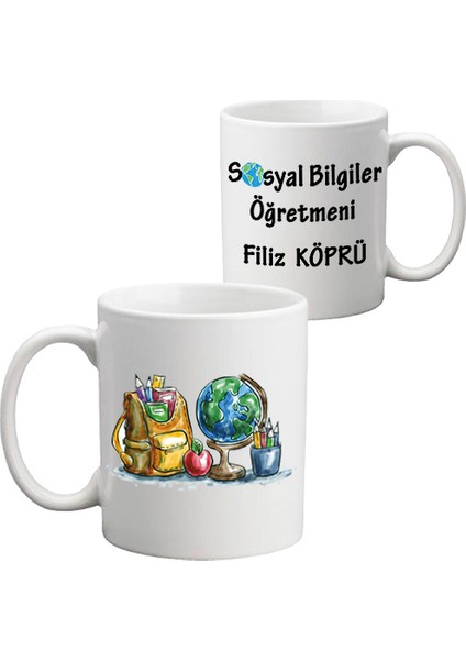 Sosyal Bilgiler Öğretmenine Hediye Kupa Bardak