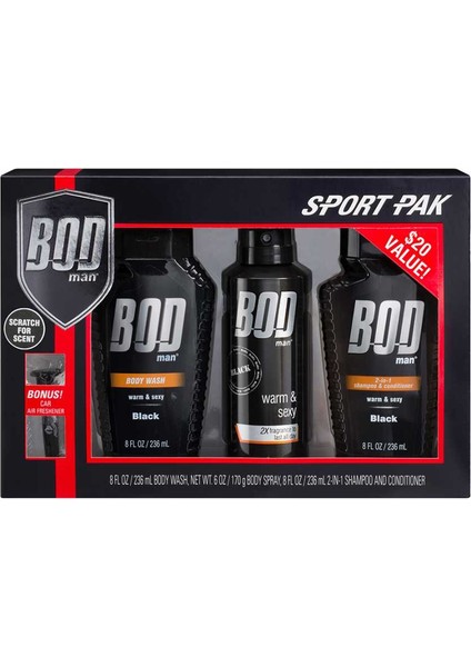 Bodman Black Sport Pak Erkek Hediye Seti