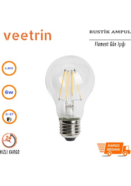 Ct 4230 E27 4W Ledflament Rustik Ampul 3'lü Kutu