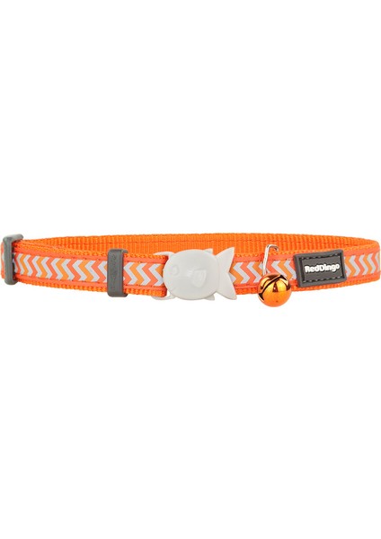 Reddingo Fosforlu Ziggy Desenli Turuncu Kedi Boyun Tasması 12 mm