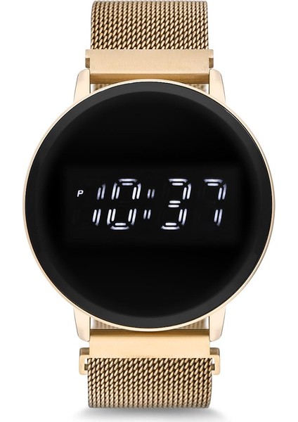 UH1SP220101 Mıknatıslı Hasır Kordon Dijital Unisex Saat