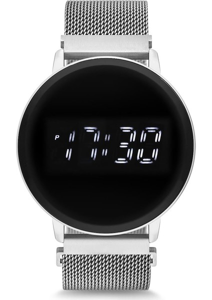 UH1SP220102 Mıknatıslı Hasır Kordon Dijital Unisex Saat