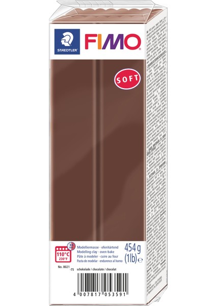 Staedtler Fimo Soft Polimer Kil 454 Gr. 75 Chocolate