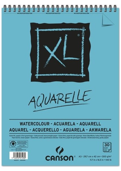 Xl Spiralli Suluboya Defteri Blok 300 Gr. A3 30 Sayfa