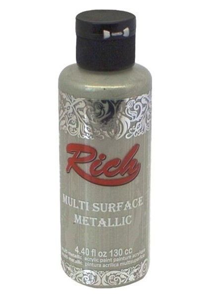Multi Surface Metalik Her Yüzey Için Akrilik Boya 130 Cc. 6508 Antik Gümüş