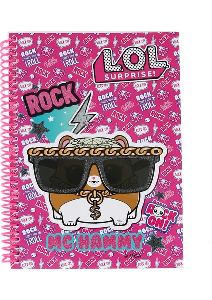 L.O.L. A5 80 Yaprak Kareli Spiralli Kareli KaplamalıSürprizli Defter