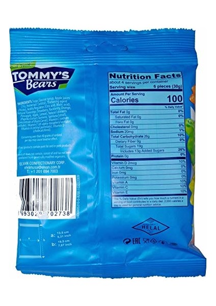 Glutensiz Meyve Aromalı Yumuşak Şekerleme 127 gr fiyatları