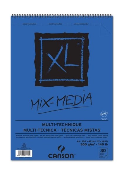 Xl Mix Media Suluboya Defteri Spiralli Blok 300 Gr. A3 30 Sayfa