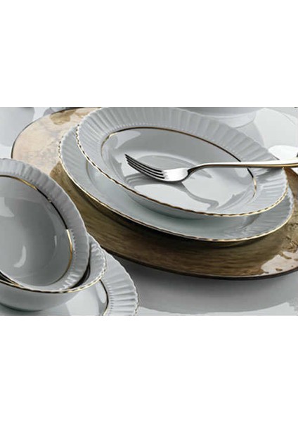 Porselen Servis Tabağı 25CM 12 Adet