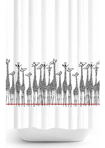 Tropik Giraffe Banyo Duş Perdesi Tek Kanat 1 x 180 x 200 cm