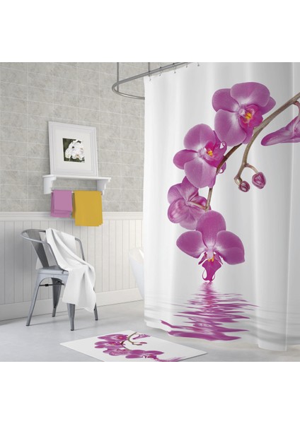 Tropik Orchid Banyo Duş Perdesi Tek Kanat 1 x 180 x 200 cm