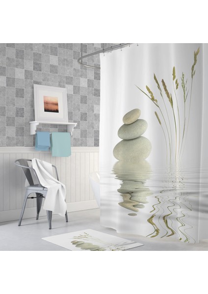 Tropik Stone And Reed Banyo Duş Perdesi Tek Kanat 1 x 180 x 200 cm