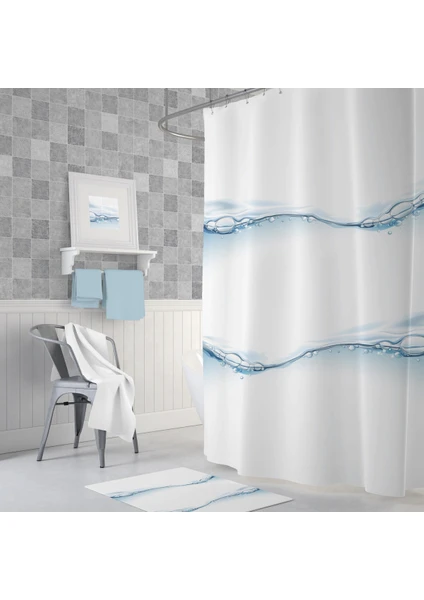 Tropik Waterdrop Banyo Duş Perdesi Tek Kanat 1 x 180 x 200 cm