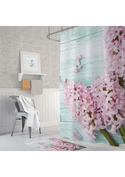 Tropik Lilac Banyo Duş Perdesi Tek Kanat 1 x 180 x 200 cm