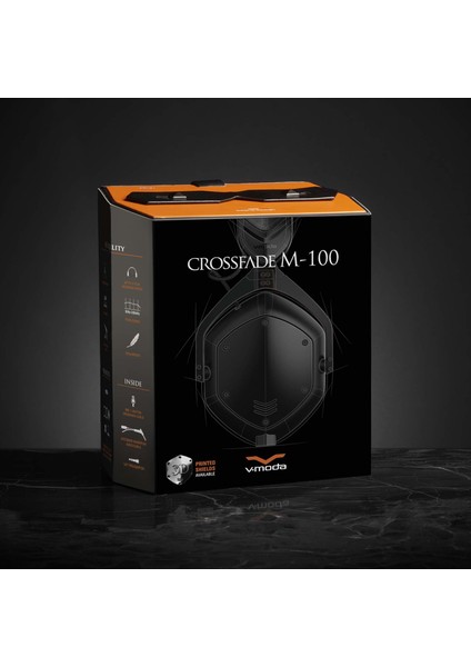 Crossfade M-100 Over-Ear Noise-Isolating Metal Headphone (Matte Black Metal)