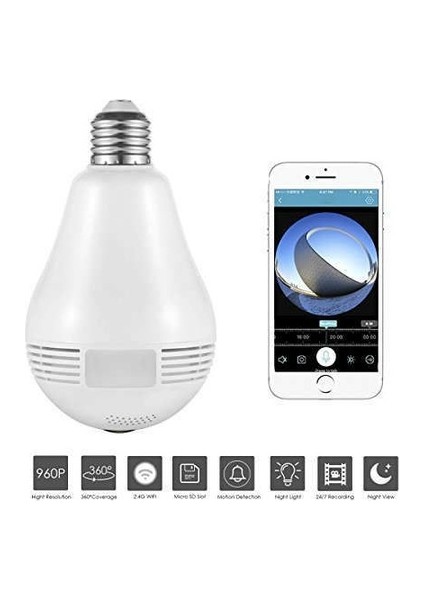 Ip-28 360 Derece Güvenlik Kamerası Panoramik Ampul modelleri