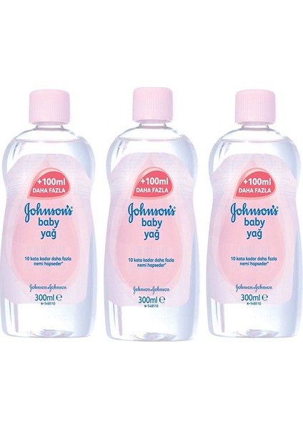 Johnson's Baby Nemlendirici Bebek Yağı Pembe 300 ml 3 Lü Paket