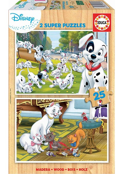 Disney Animals 2X25 Ahşap Çocuk Puzzle