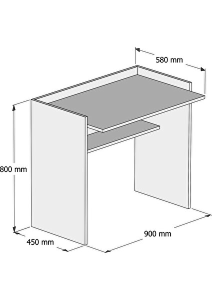 Mehpare Beyaz Çalışma Masası 90 cm S1040