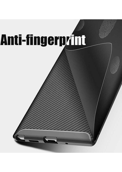 Case 4U Note 10 Plus Uyumlu Kılıf Rugged Armor Karbon Desenli Lüx Negro Silikon Arka Kapak Kahverengi