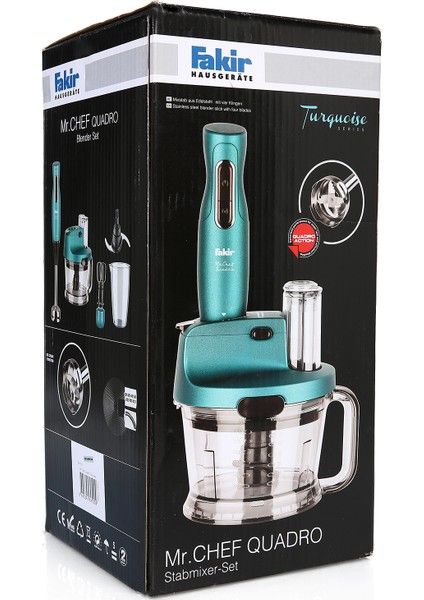 Mr Chef Quadro Turkuaz Blender Mikser Robot Seti