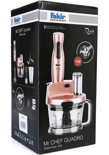 Mr Chef Quadro Rose Blender Mikser Robot Seti