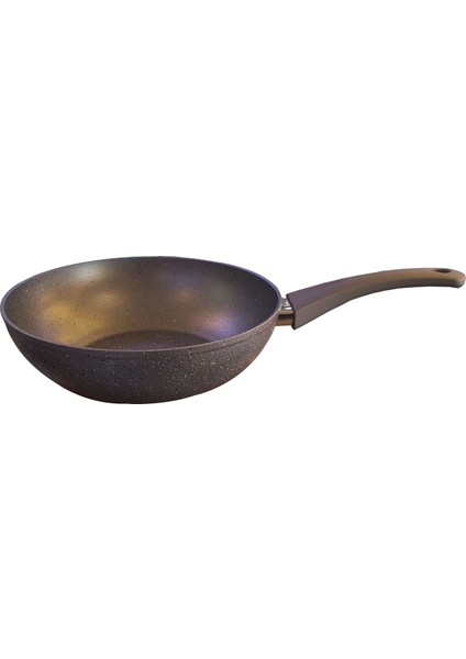 Granit Wok Tavası 28 cm Gri Renk