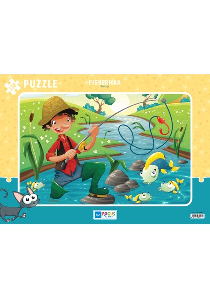 Blue Focus Balıkçı 130 Parça Frame Puzzle