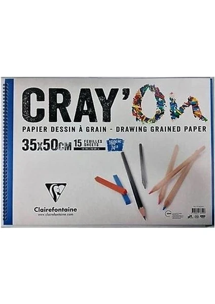 Cray'on Çizim Blok 35X50 cm Eskiz Resim Defteri 160 Gr. 15 Yaprak