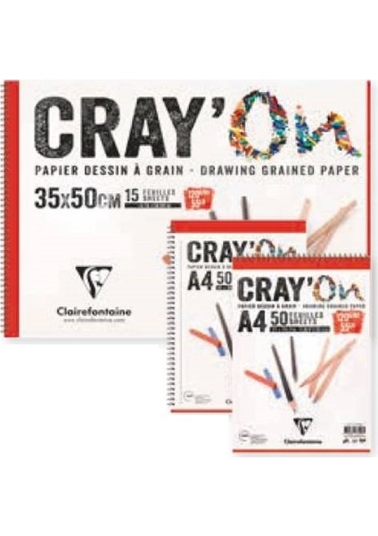 Cray'on Çizim Blok Eskiz Çizim Defteri A5 Yandan Spiralli 120 Gr. 50 Yaprak