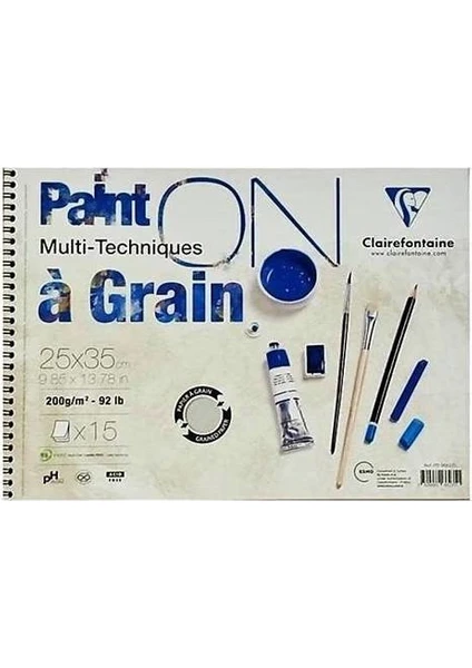 Paint'on Çok Amaçlı Eskiz Çizim Defteri Blok 25X35 cm Resim Defteri 200 Gr. 15 Yaprak