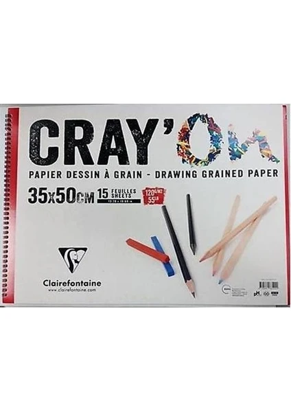 Cray'on Çizim Blok 35X50 cm Eskiz Çizim Resim Defteri 120 Gr. 15 Yaprak