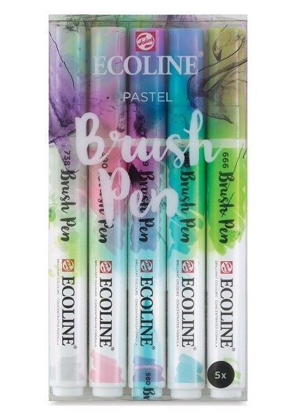 Ecoline Brush Pen Fırça Uçlu Kalem 5 Renk Set Pastel fiyatları
