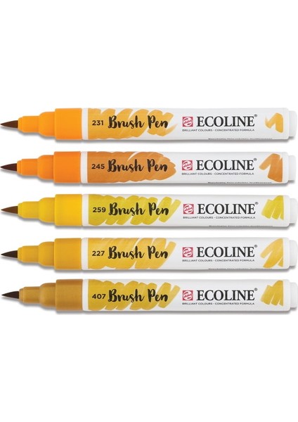 Ecoline Brush Pen Fırça Uçlu Kalem 5 Renk Set Earth