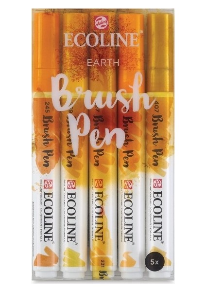 Ecoline Brush Pen Fırça Uçlu Kalem 5 Renk Set Earth fiyatları