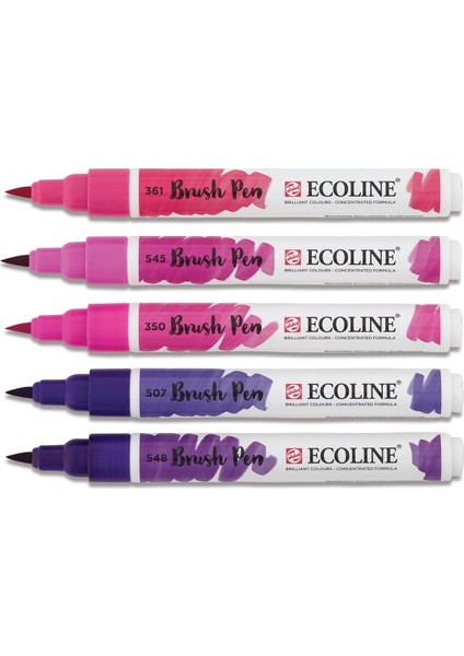 Ecoline Brush Pen Fırça Uçlu Kalem 5 Renk Set Vıolet