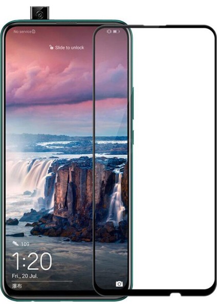Huawei P Smart Z Tam Kaplayan Temperli Cam Ekran Koruyucu Siyah