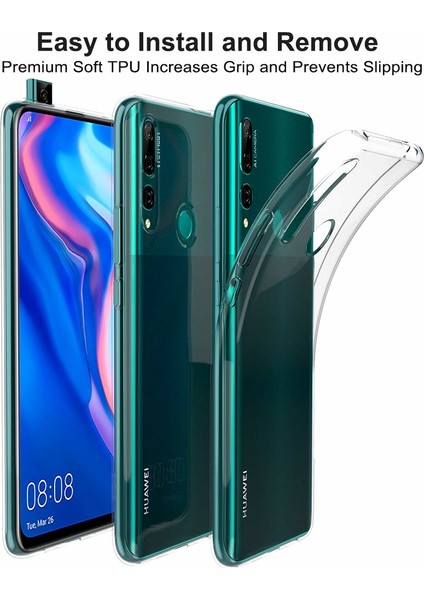 Huawei Y9 Prime 2019 Kılıf Transparent Soft Beyaz