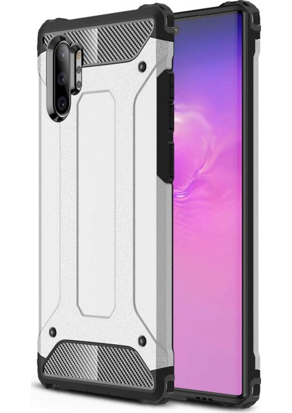 Samsung Galaxy Note 10 Plus Kılıf Rugged Armor Gümüş