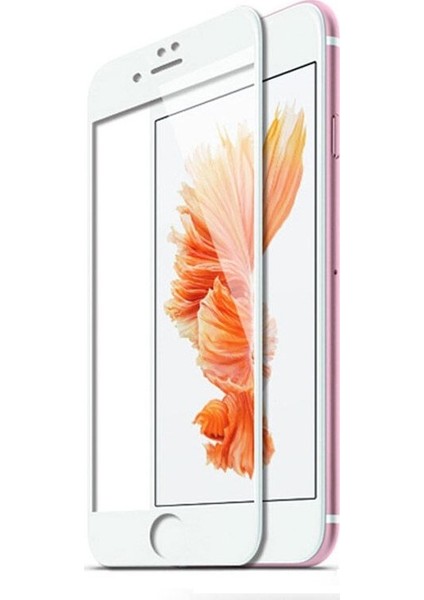 Apple iPhone 6s Tam Kaplayan 5D Ekran Koruyucu Cam Beyaz