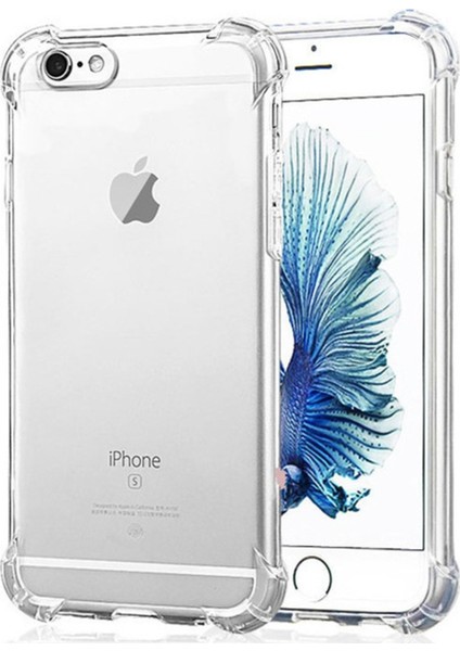 Apple iPhone 6s Ultra İnce Antishock Premium Şeffaf Silikon Kılıf Airbag Arka Kapak