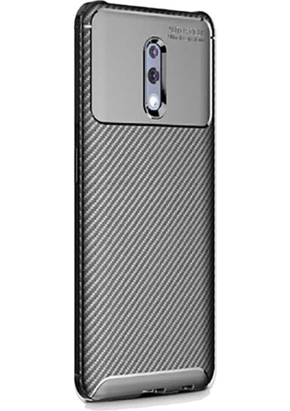 Oppo Reno Kılıf Negro Karbon Dizayn Silikon Siyah