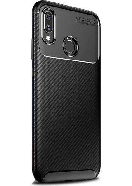 Case Street Xiaomi Mi Play Kılıf Negro Karbon Dizayn Silikon + Nano Glass Siyah