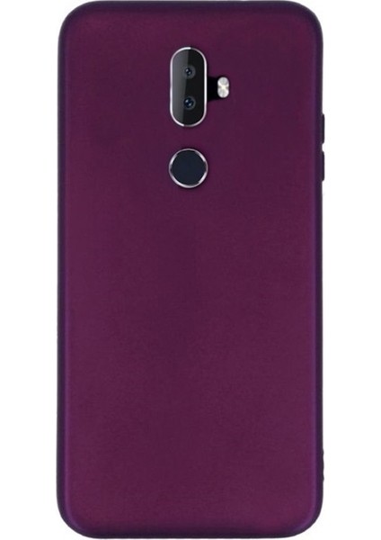 Alcatel 3V Kılıf Premier Silikon Esnek Koruma + Nano Glass Mürdüm