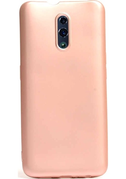 Oppo Reno Kılıf Premier Silikon Esnek Koruma + Nano Glass Bronz