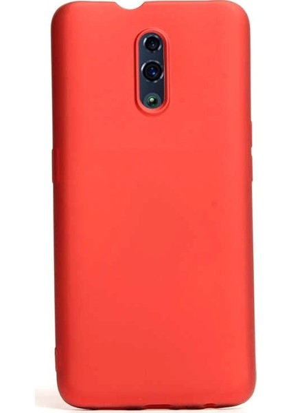 Oppo Reno Kılıf Premier Silikon Esnek Koruma + Nano Glass Kırmızı