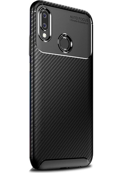 Samsung Galaxy A20e Kılıf Negro Karbon Dizayn Silikon + Nano Glass Siyah