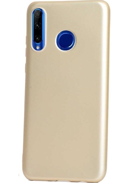 Huawei Honor 20 Lite Kılıf Premier Silikon Esnek Koruma + Nano Glass Gold