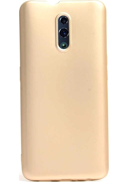 Oppo Reno Kılıf Premier Silikon Esnek Arka Koruma Gold